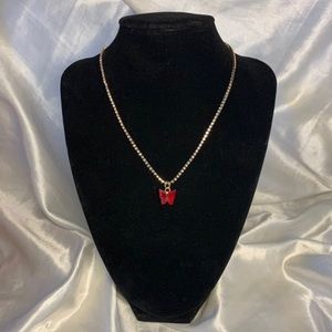 Stoned butterfly necklace